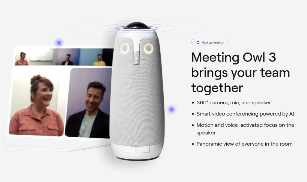 Owl meeting camera and speaker
