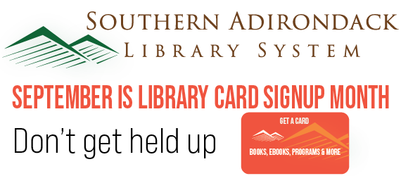 September is Library Card sign up month Logo